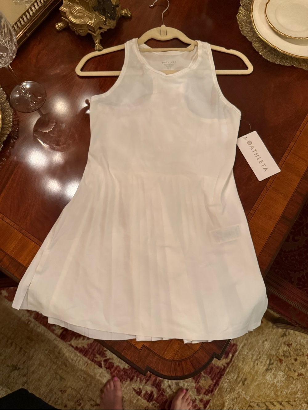 Athleta  MATCH POINT
PLEATED DRESS White Sleeveless Tennis Dress
